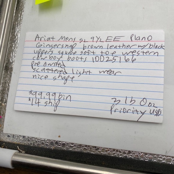 Ariat mens 9.5EE plan gingersnap brown leather black uppers square soft toe boot - Picture 8 of 8